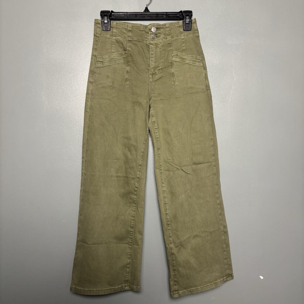 Altar’d State Women’s Green Trouser Pants Size 25 Flare Bottoms